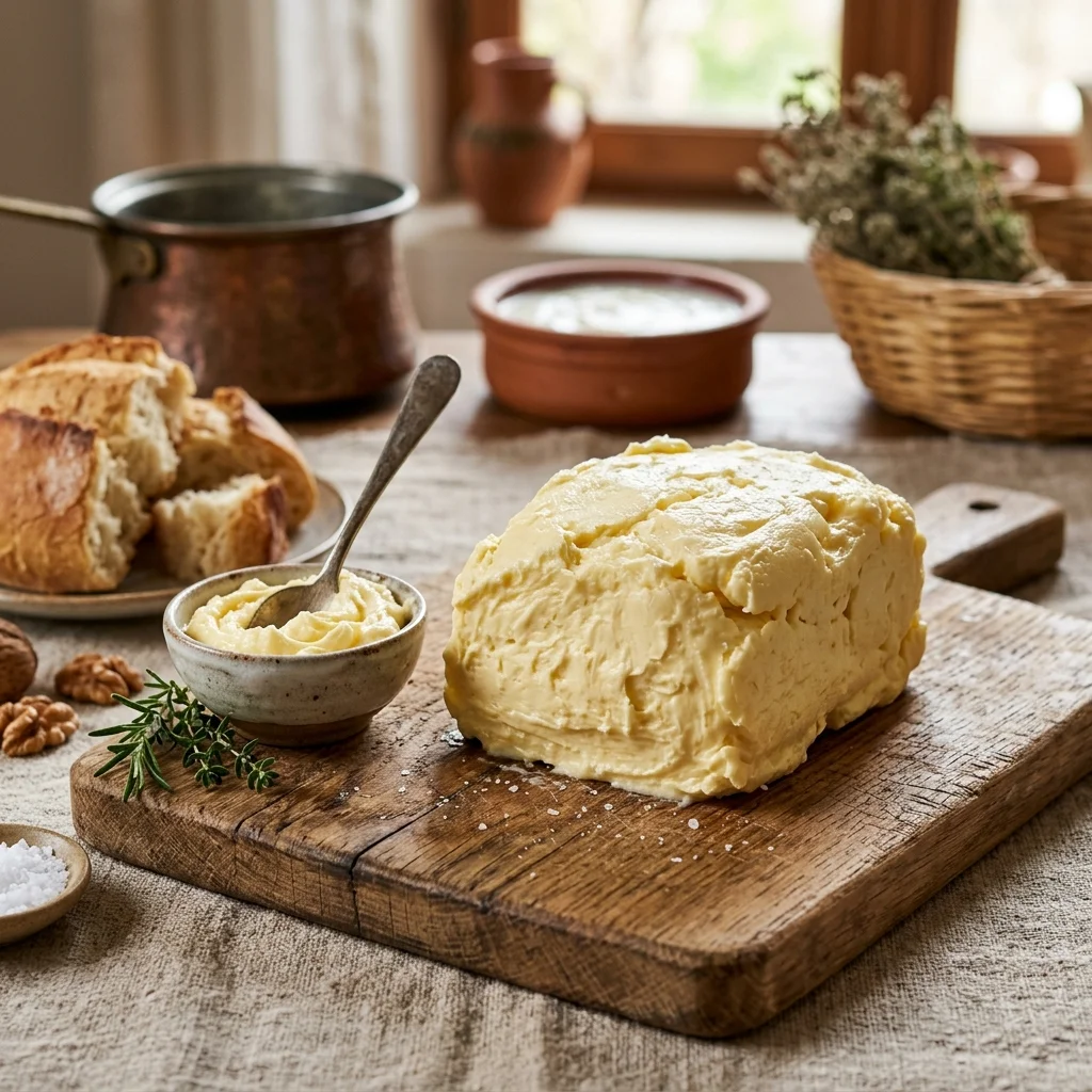 Pişmiş Süt Kaymak Tereyağı - Taze Doğal Köy Ürünleri
